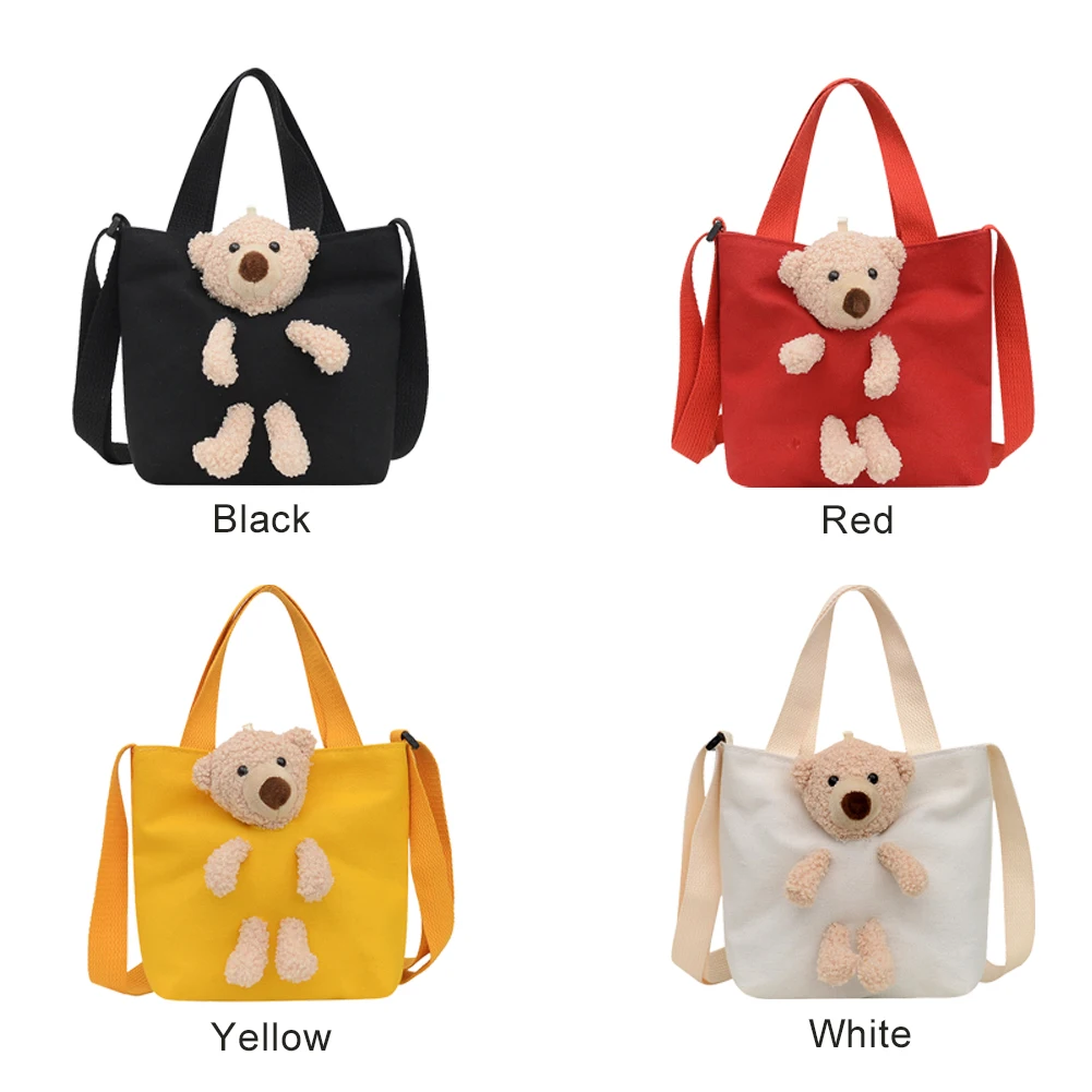 Детская сумка через плечо с милым медведем детская повседневная Холщовая Сумка