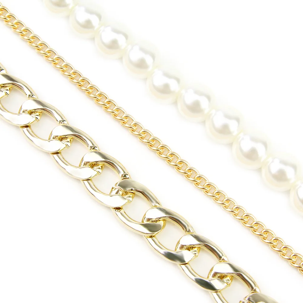 Оригинальное Трендовое крупное ожерелье с цепочкой элегантное жемчужное |