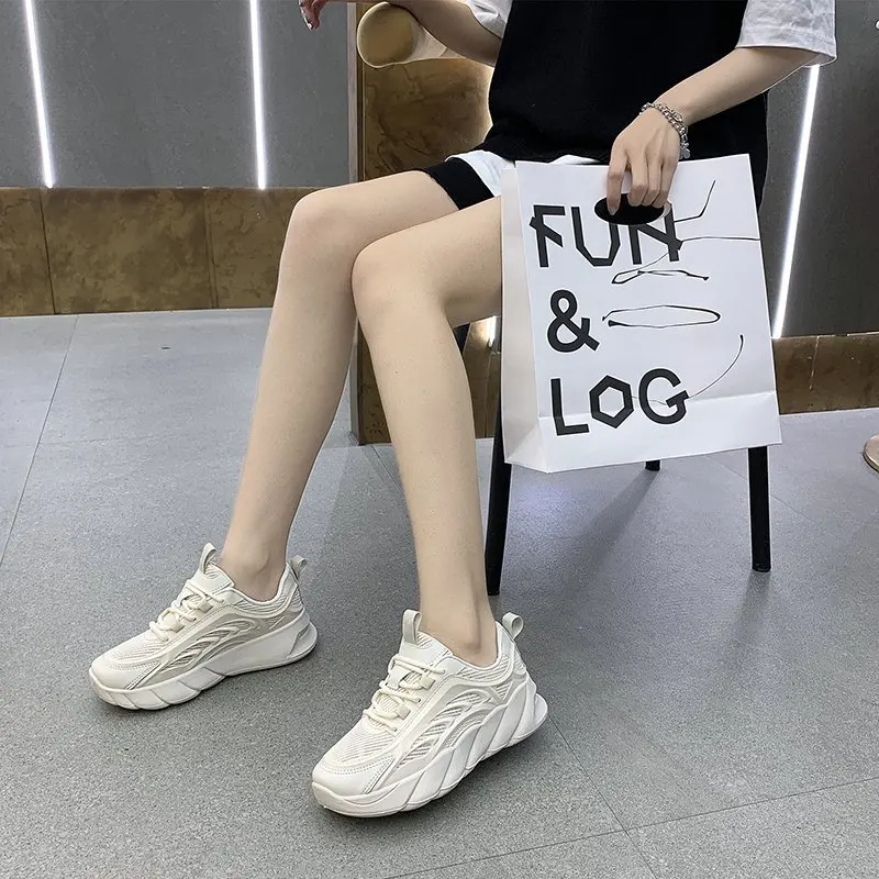 

Women Sneakers Casual Shoes Comfortable Mesh Lace-Up Ladies Sport Shoes Wedges Chunky Women's Vulcanized Shoes Females Sneakers