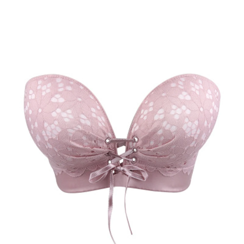 Бюстгальтер-невидимка женский кружевной без бретелек с чашкой пуш-ап | Красота и
