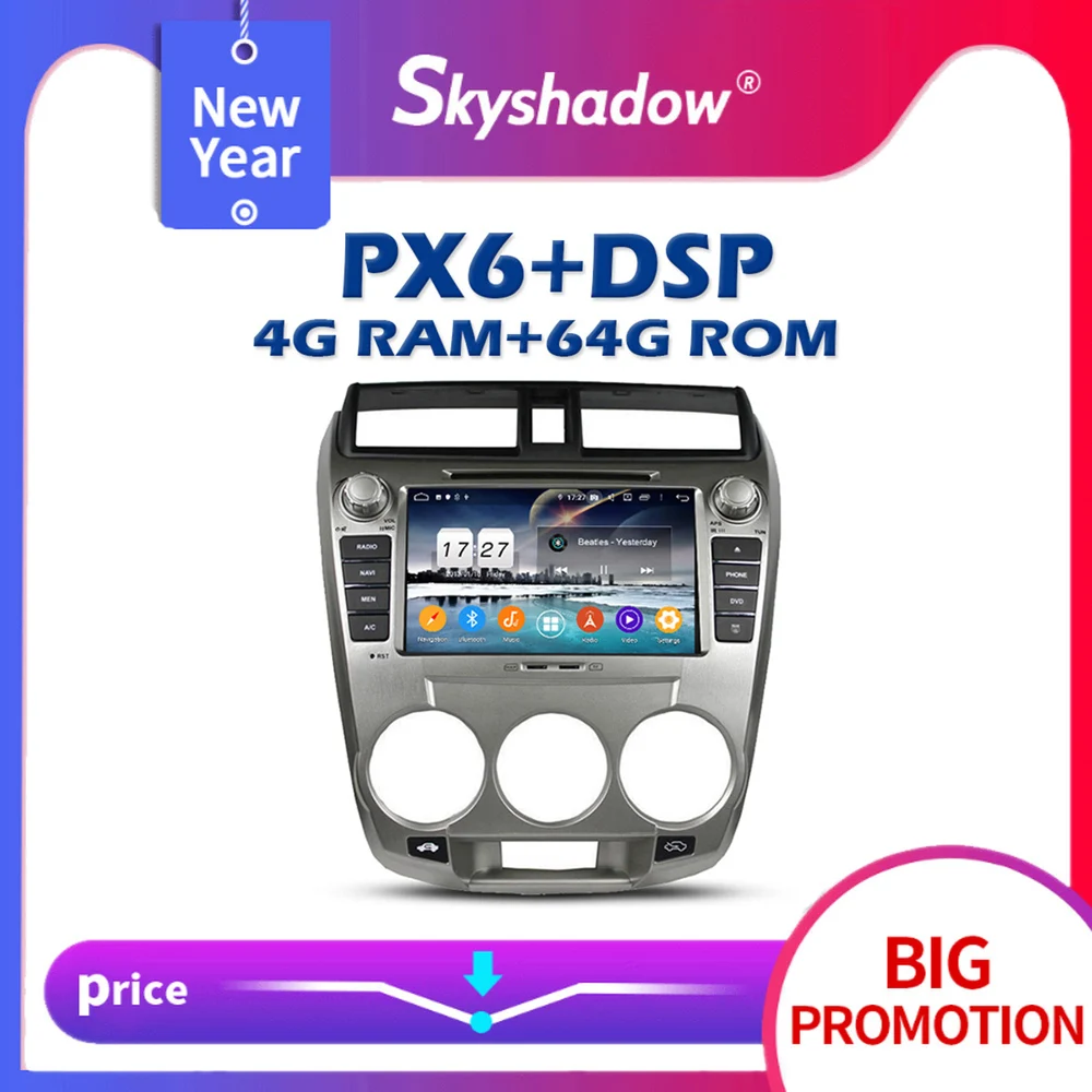 720P PX6 DSP IPS Android 10 4G Оперативная память 64 ГБ Автомобильный DVD Плеер AHD GPS Радио RDS Wi Fi