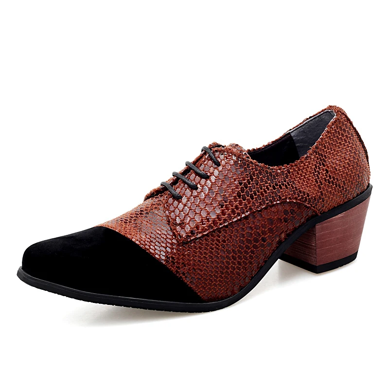 2019 модные свадебные Мужские модельные туфли увеличивающие рост дизайнерская
