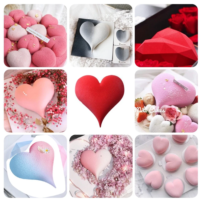 

1pcs Love Heart Shape Silicone Molds DIY Reusable Cake Chocolate Mold Baking Sponge Chiffon Mousse Dessert Cake Molds Food Grade
