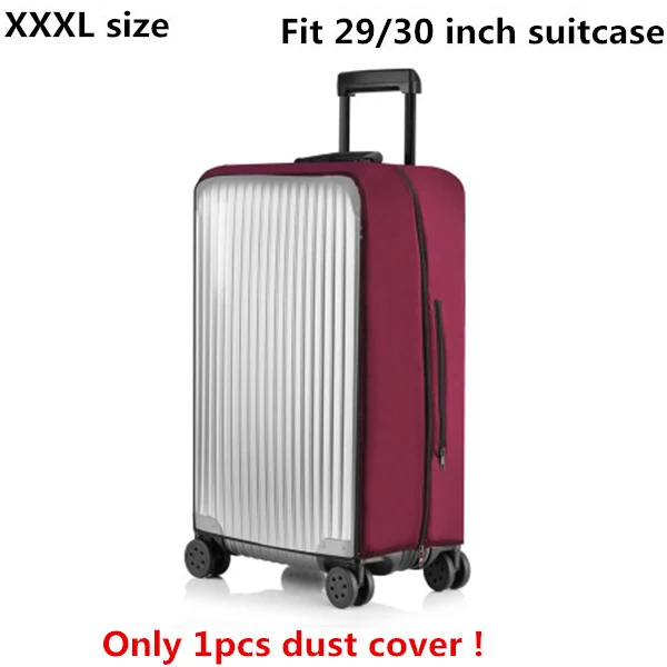 XXXL size wine red DIHFXX ПВХ прозрачный защитный чехол от пыли для багажа эластичный водонепроницаемый чехол на колесиках Чехлы против дождя аксессуары для чемоданов - Цвет: XXXL size wine red