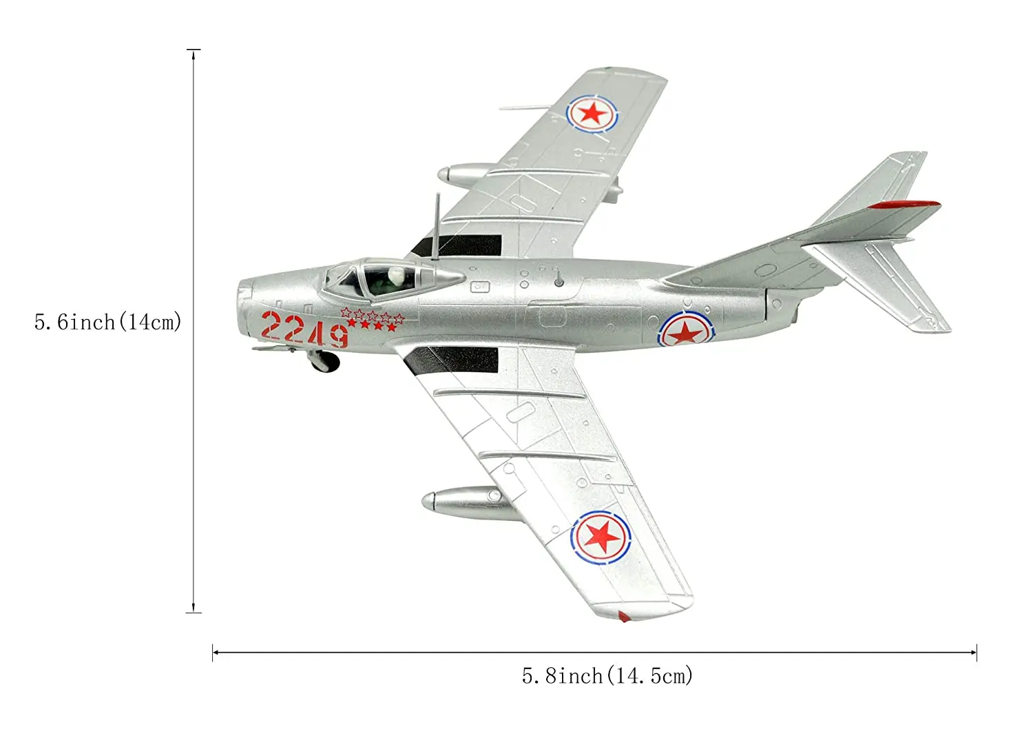 Модель самолета металлическая, модель истребителя МиГ-15 династии Тан (TM) ...