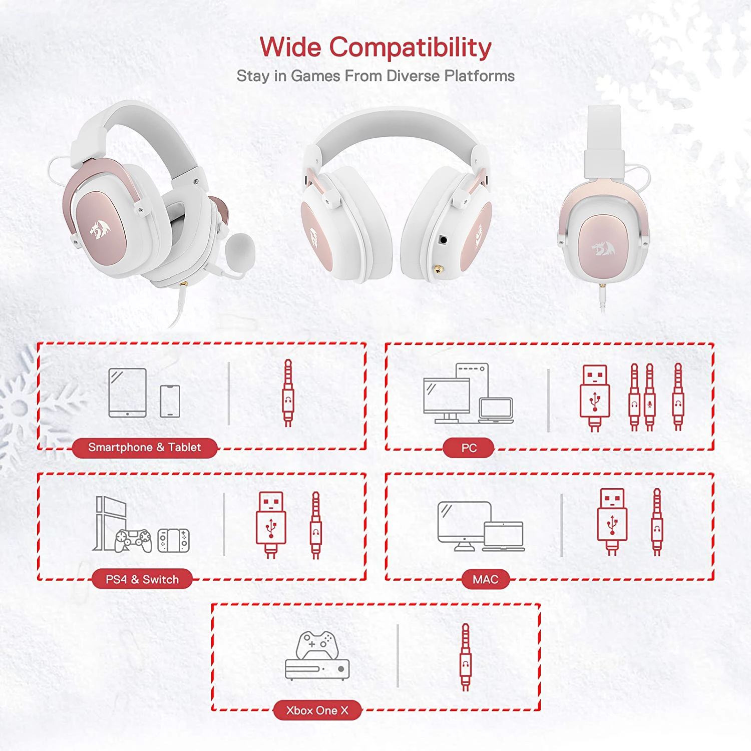 

Redragon H510 Zeus Wired Game Headphone - 7.1 Surround Stereo - Memory Foam Ear Pad Removable Microphone For PC/PS4 and Xbox One