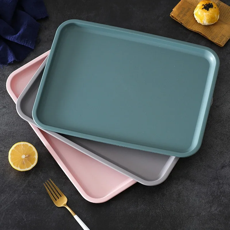 

Nordic Creative Multi-Function Rectangular Plastic Serving Tray Kitchen Serving Tray Exquisite Kitchen Organizer Home Fruit Tray