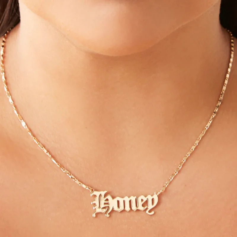 Женское Ожерелье с английской надписью Aphabet Honey ожерелье золотыми цепочками в