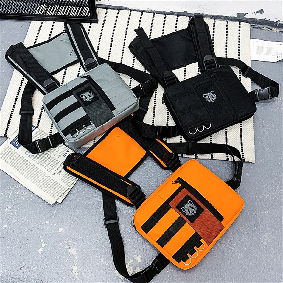 

Fashion Chest Bags Unisex Trend Hip Hop Men's Chest Bags Outdoors Travel Tactical Vest Bag for Men Cool Streetwear Canvas Bag