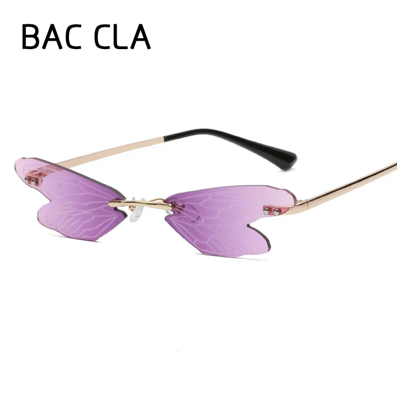

2020 Fashion Dragonfly Sunglasses Ladies Men Frameless Wave Sunglasses UV 400 Glasses Luxury Trend Narrow Sunglasses