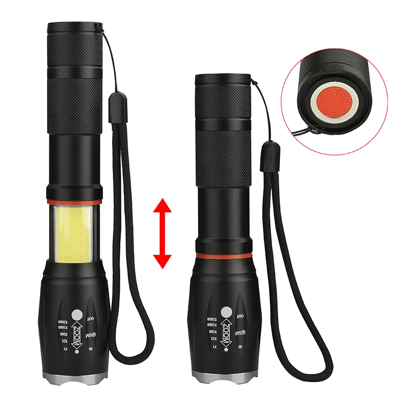 

COB Design Flashlight Tail Super Magnet Design Camping Lamp Multifunction Led Flashlight Powerful T6 L2 Waterproof Zoom Torch