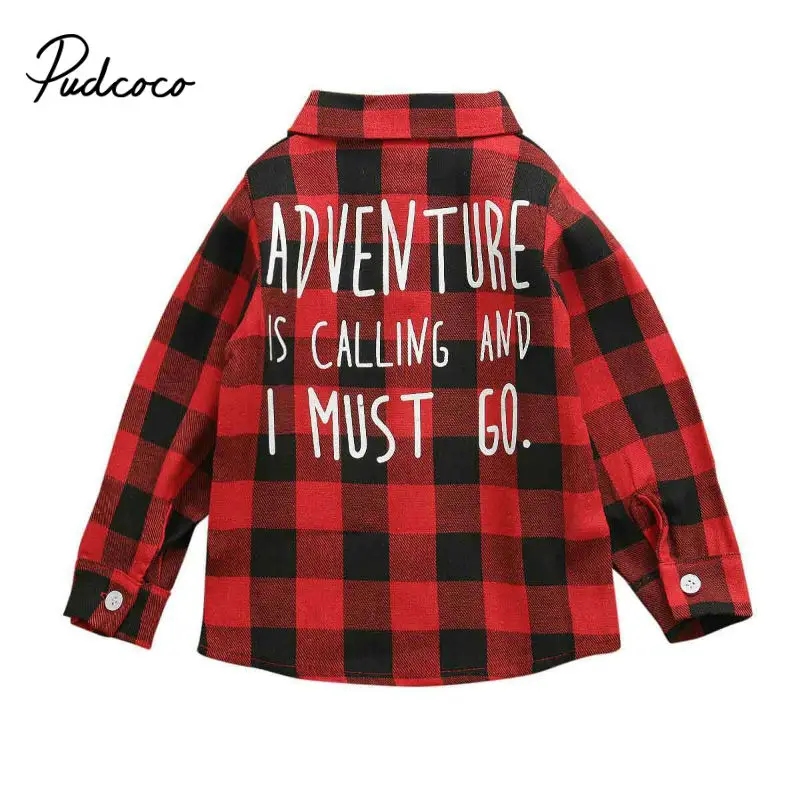 Модное платье в красную клетку для маленьких детей мальчиков и девочек с длинным