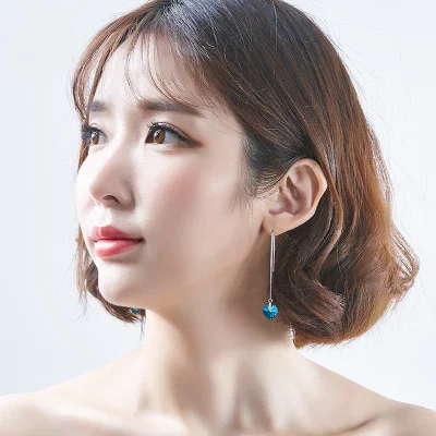 Серьги Ocean в форме сердца морского с кисточкой серьги кристаллами элегантные