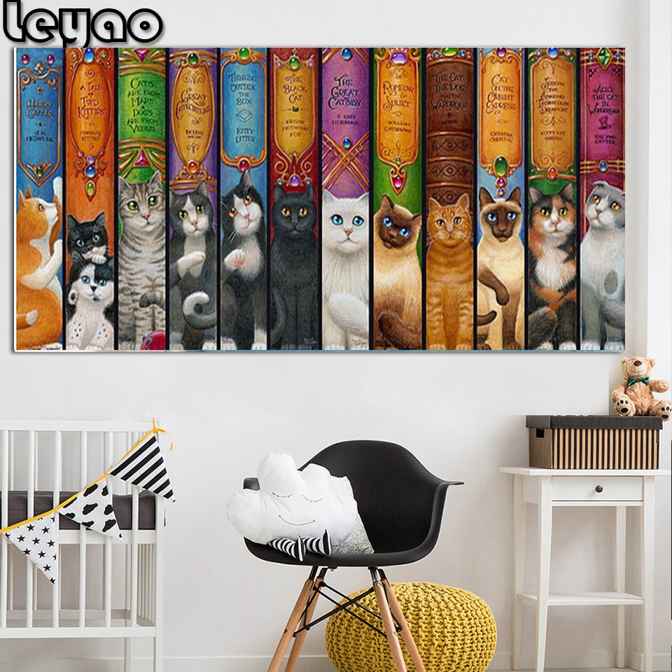 Алмазная мозаика с животными и кошками вышивка 5d сделай сам из квадратных страз