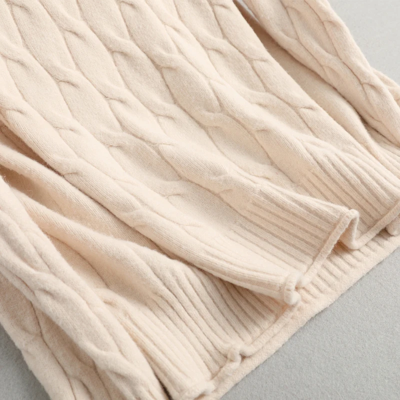 

Autumn and winter women's sweater casual solid color high collar long sleeve twist thick sweater