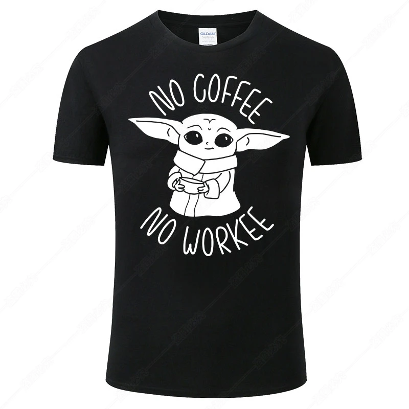 Футболка Kawaii Baby Yoda с принтом для мужчин и женщин Летние Стильные топы хлопковая