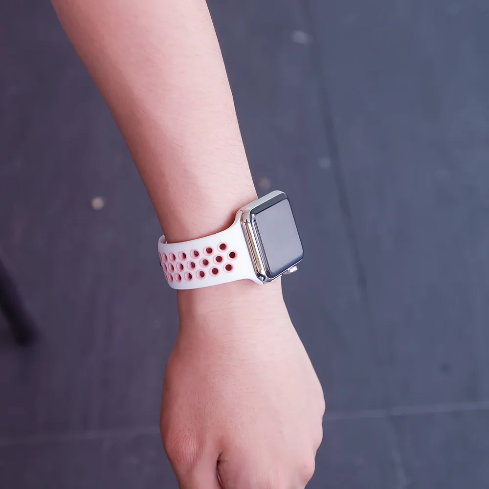 Спортивный ремешок для apple watch band 4 5 42 мм/38 мм iwatch band 44 мм/40 мм ремешок силиконовый браслет дышащий ремешок для часов серии 5 4 3 2