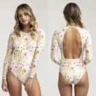 Женский слитный купальник с длинным рукавом, пикантная одежда для серфинга и плавания, купальный костюм с топом, пляжная одежда, монокини