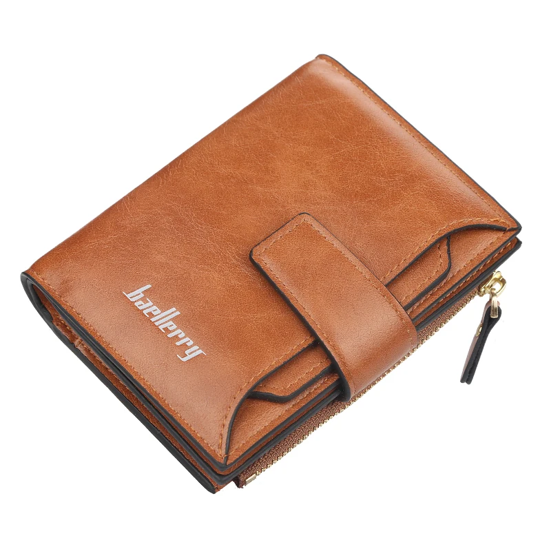 Wallet Women Zipper Leather Hasp Small and Slim Coin Pocket Purse Women Wallets Cards Holders Luxury Brand Wallets men Purse - Цвет: brown
