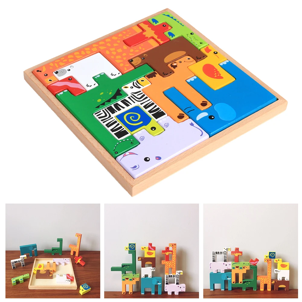 3D мультфильм животные автомобиль деревянные пазлы игрушки развитие интеллекта