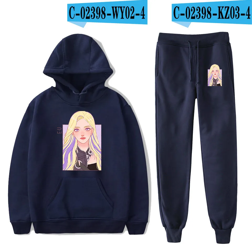 Harajuku Everglow Kpop, стиль, повседневные наборы свитшотов, спортивные толстовки, толстовки+ брюки Харадзюку, мужские/женские комплекты - Цвет: WY02KZ03