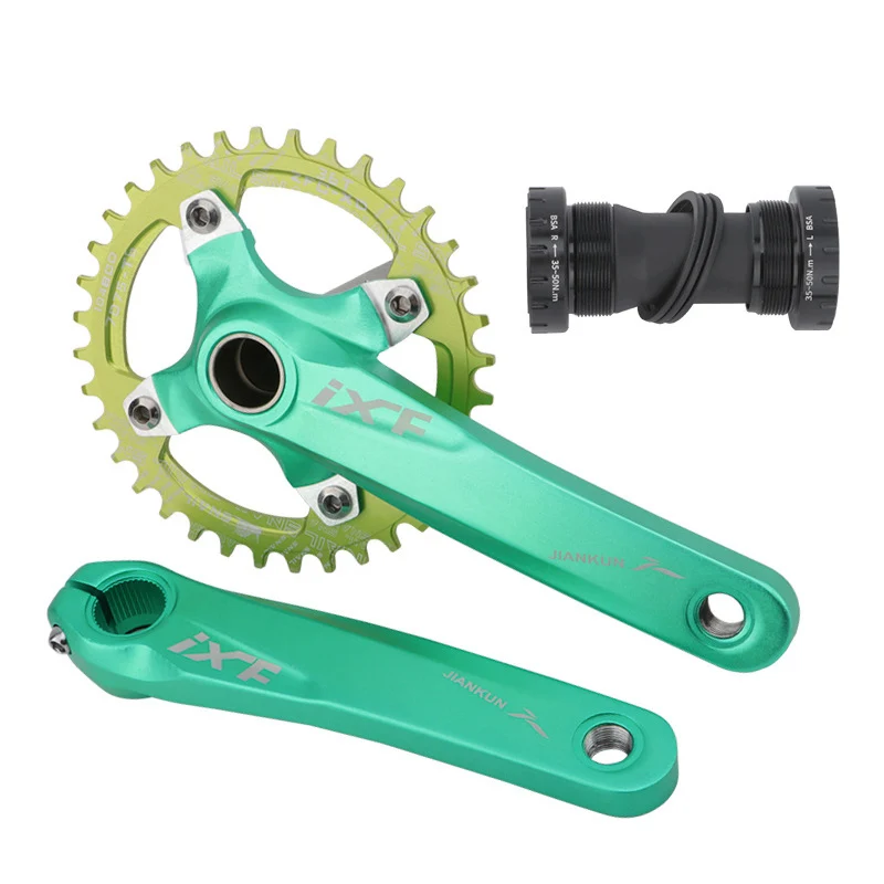 Mountain Bike Hollow Integrated Crankset With BB Bicycle 170MM Crank Set Sprocket MTB Chainwheel Chainring For | Спорт и развлечения