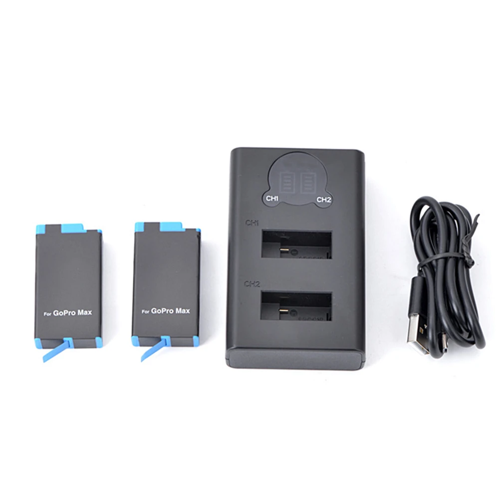 2 in 1 Battery Charger Replacement Camera for GoPro MAX Panoramic Action Accessories | Электроника