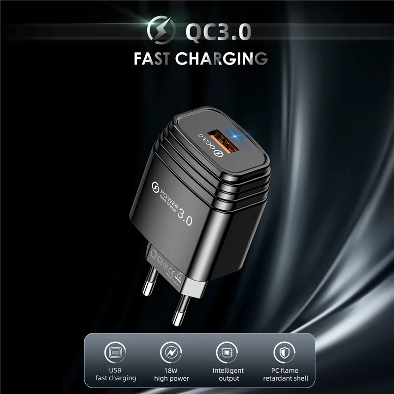 Быстрое зарядное устройство ShangKe 3 0 QC 3A USB QC3.0 быстрое настенное для Samsung s10 Xiaomi iPhone