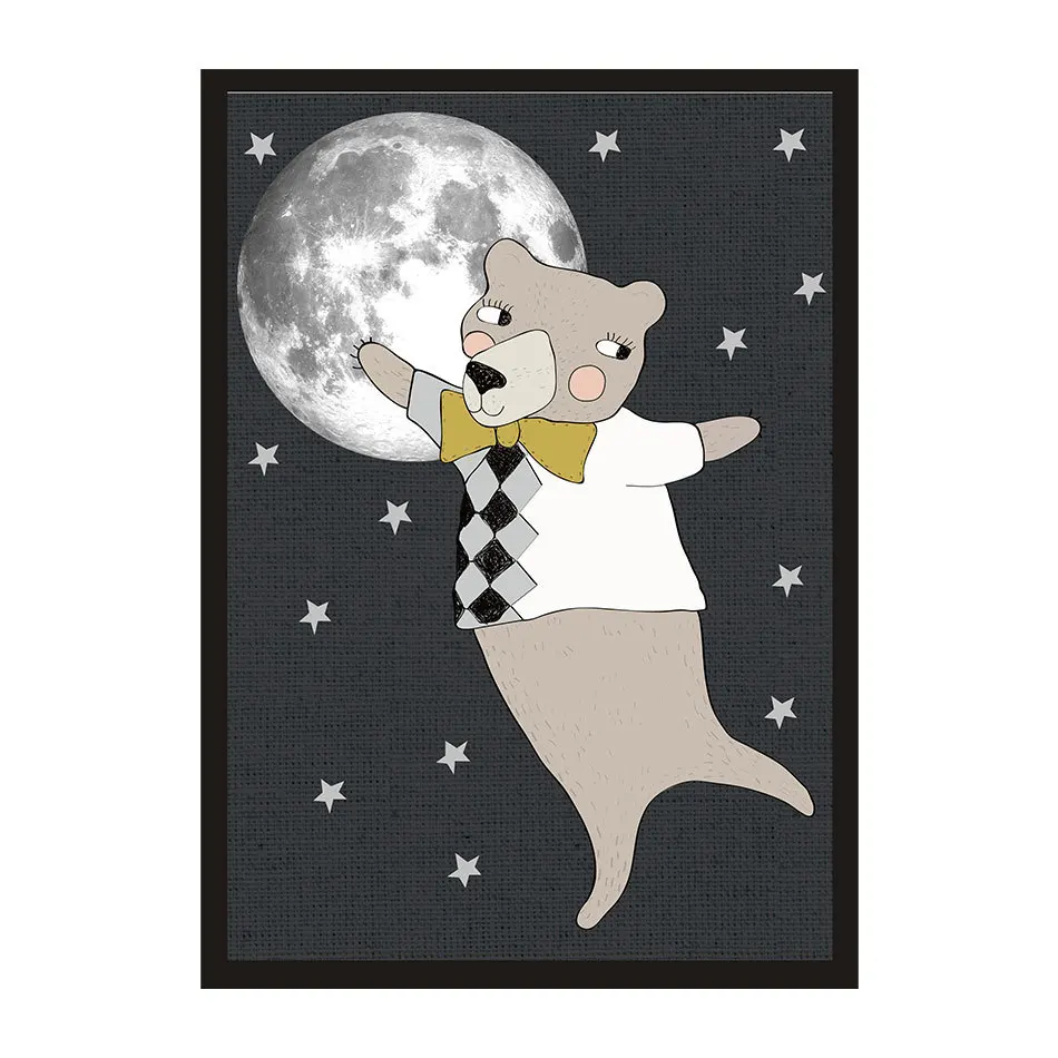 

Nursery Cartoon Canvas Print Poster Lovely Animals Children's Bedroom Home Wall Art Decor Kids School Shop Decorative Painting