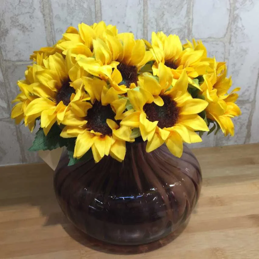 Цветы одиночные 6 Подсолнух Подсолнечник искусственный цветок голова домашняя