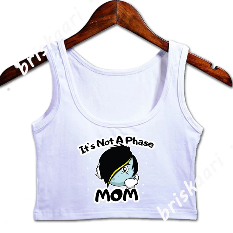 Детский укороченный топ it Not A Phase Mom Emo Moon милый весенний комбинированный с круглым