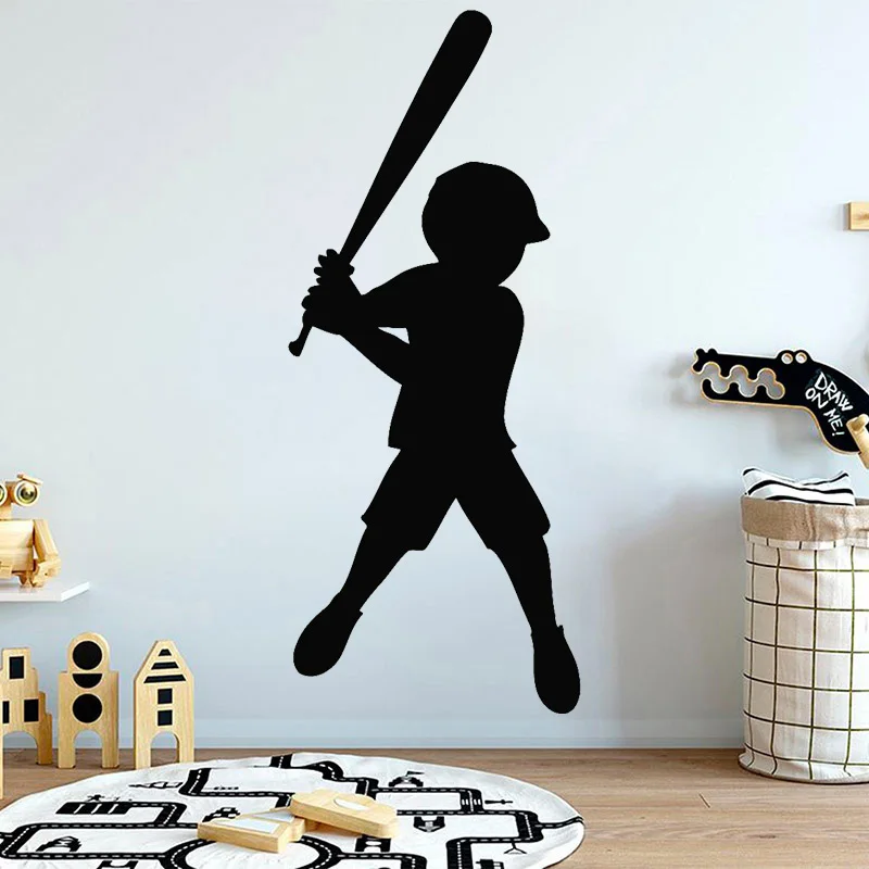 

Kids Room Vinyl Wall Stickers Baseball Boys Decal Game Sport Mural Bat Home Decoration C7022