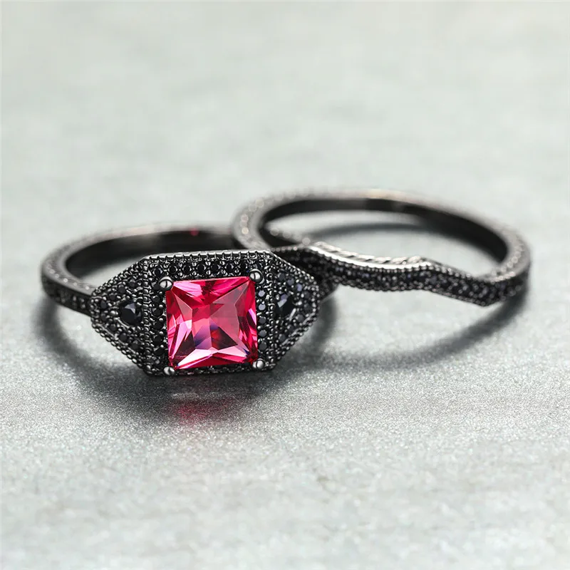 Женский набор обручальных колец роскошное маленькое Кольцо Розового и красного