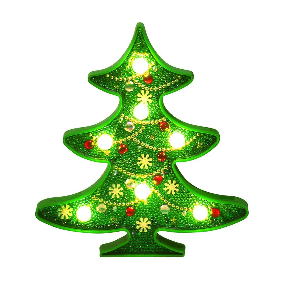 

Рождественская алмазная живопись светодиодная подсветка-5D DIY полностью сверло Кристалл Стразы Набор для рисования милый снеговик Рождеств...