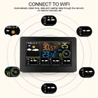 Метеостанция с цветным экраном, умные цифровые часы с управлением через приложение, для дома и улицы, с функцией измерения температуры и влажности, с поддержкой Wi-Fi