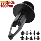 100 шт., пластиковые крепежные зажимы для автомобиля, 6 мм, 7 мм, 8 мм, 9 мм