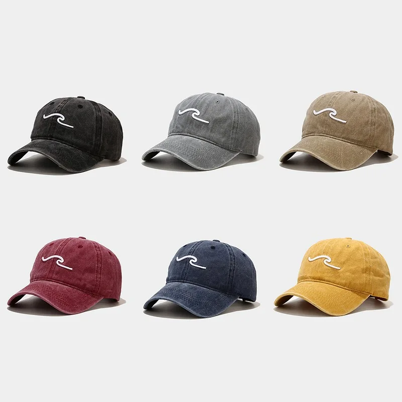 

Embroider retro washed denim baseball cap men and women casual adjustable outdoor trucker hat