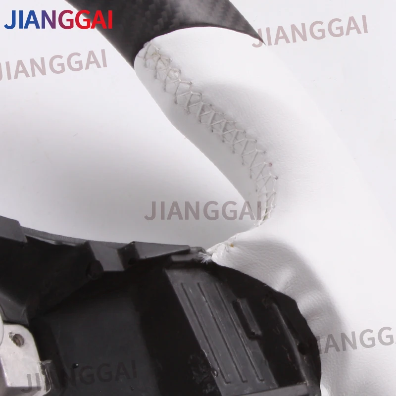 Подходит для рулевого колеса Tesla Model3 белый углеволоконный светодиодный гоночный