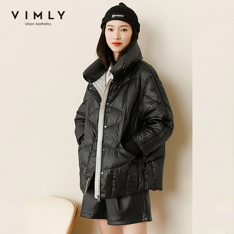

Vimly 2020 Winter Short Jackets Women Fashion Loose Thick Warm Pockets Parkas Ladies Casual Padded Coats Female Outwear 50066