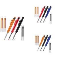 3 solid color woodworking pencilslong nostril automatic pencil marking tool with built in sharpenerfor woodworking