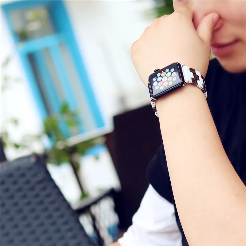 Спортивные Керамика бабочка петля ремешок для наручных часов Apple Watch 4 полосным 44 мм/40 мм наручных часов iwatch серии 4/3/2, ремешок 42 мм, 38 мм, версия соединитель на запястье браслет ремень