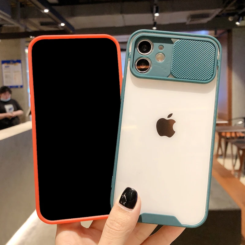 

Camera Lens Protection Phone Case For iPhone 12 11 Pro Max 7 8 Plus Hard PC Transparent Back Cover For iPhone X XR Xs Max