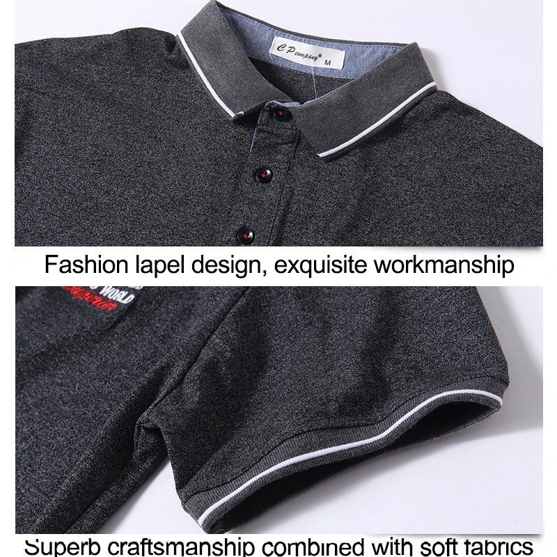 Летняя мужская рубашка поло брендовая одежда однотонная из чистого хлопка