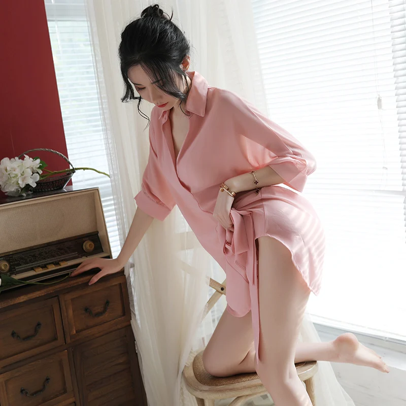 Женская сексуальная ночная рубашка одежда для сна бойфренда с глубоким v