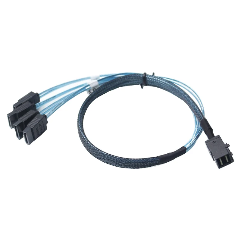 Обратный внутренний HD Mini SAS (SFF 8643) цель до 4 SATA 7pin хост кабель 0 5 м/3 3 футов/1 м| |