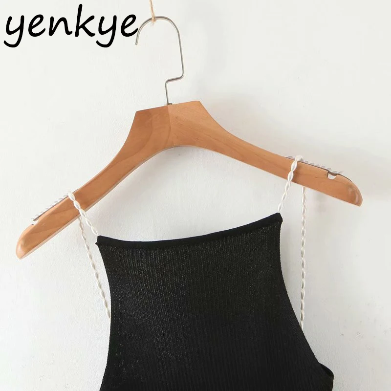 Женский винтажный однотонный топ на бретельках пикантный укороченный без