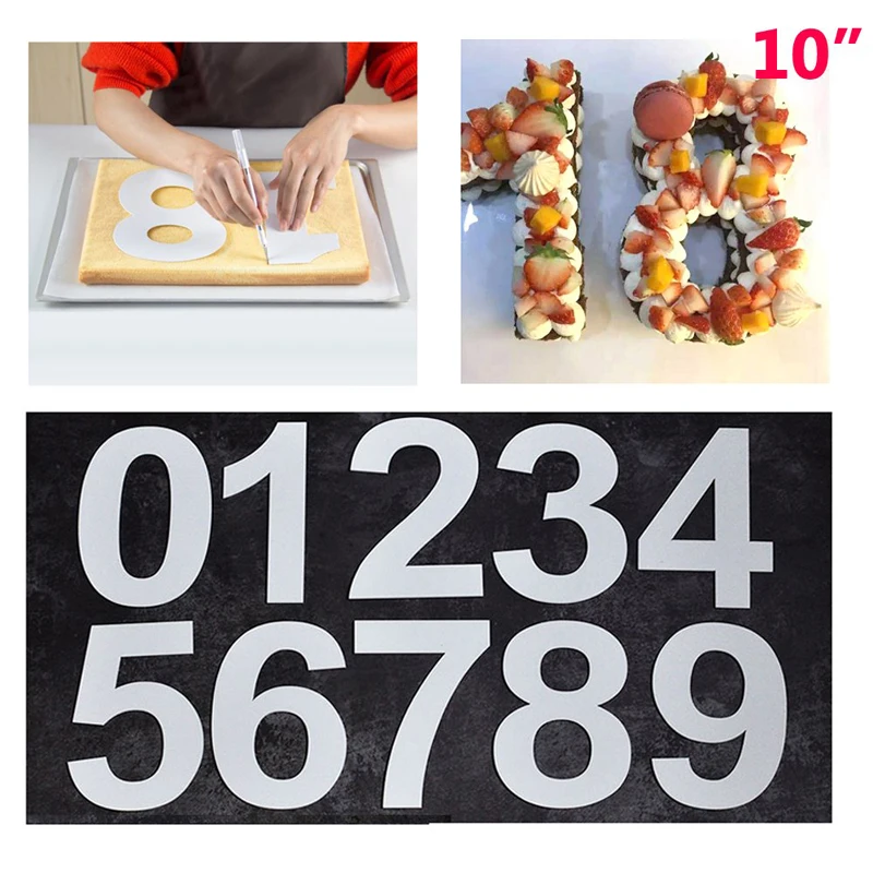 

Large Number Cake Mould 0-9 Numbers Set Baking Cake Molds Tool For Layered Icing Cream Fruit Cake Wedding Birthday Party Decor