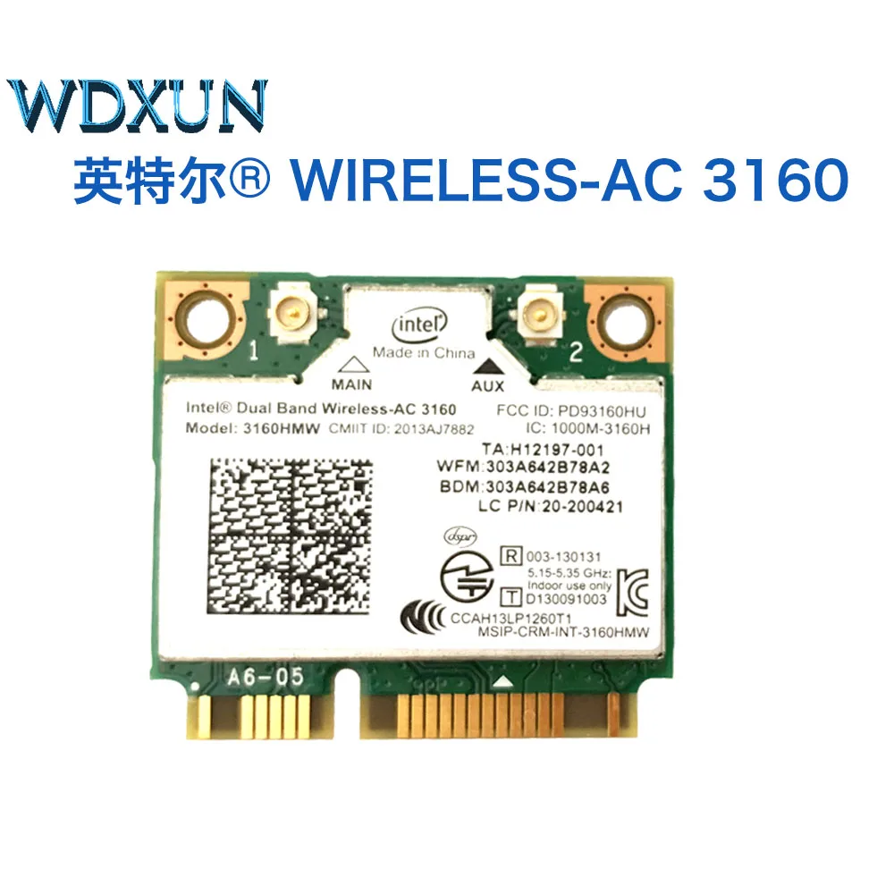 Новая Двухдиапазонная Беспроводная плата Intel 3160HMW AC + Bluetooth Mini PCIe поддерживает 2 4 и
