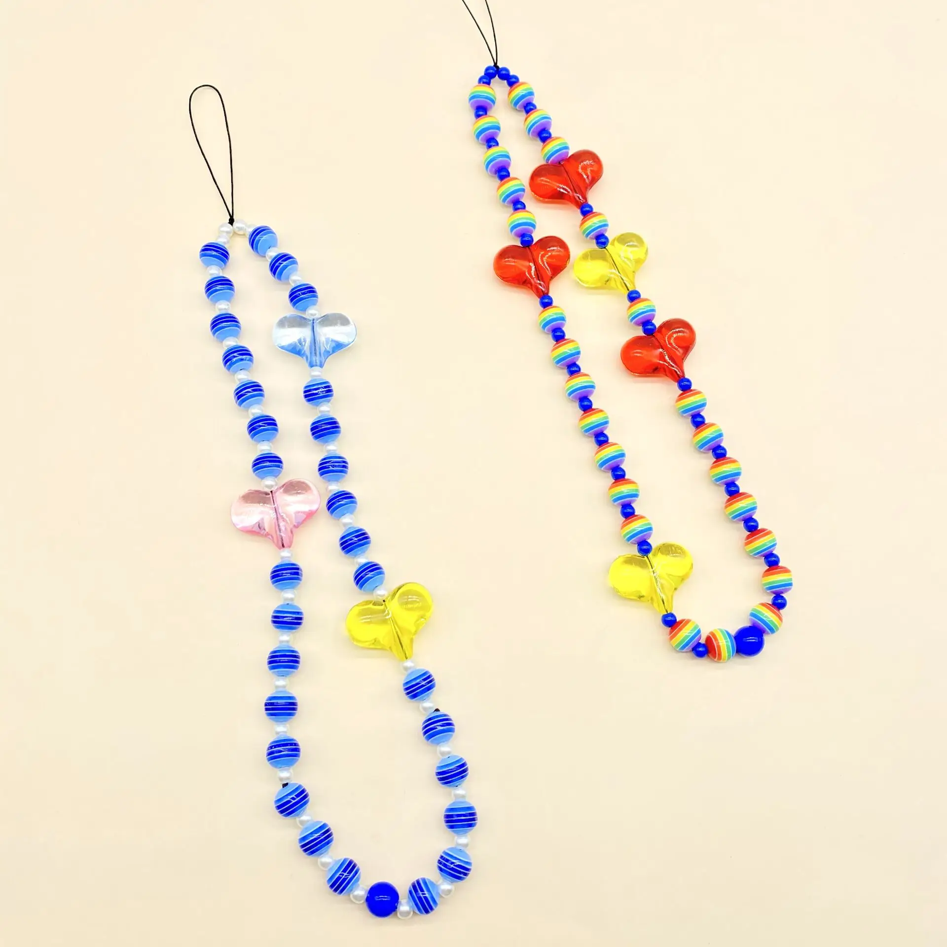 2021 Chic Handmade Colorful Beads Mobile Phone Chain Phone Lanyard Fashion Women Mobile Phone Cord Jewelry