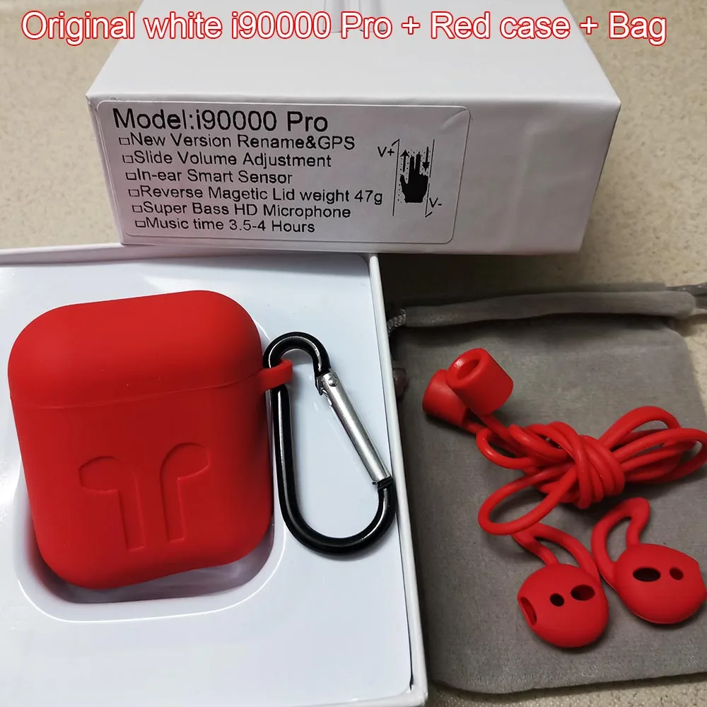 Original RedCase Новейший i90000 Pro Tws Air 2, беспроводной Bluetooth наушник с регулировкой громкости 8D, супер бас PK i50000 i5000 i9000TWS - Цвет: Original RedCase